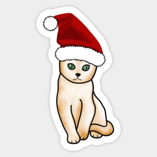 Orange Cat Christmas Sticker